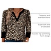 image:imageWIHOLL 34 Length Sleeve Womens Tops with Button Cuffs Dressy Casual V Neck Summer Outfits Early Fall Fashion Spring Clothes02  Leopard Print