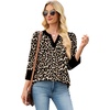 image:imageWIHOLL 34 Length Sleeve Womens Tops with Button Cuffs Dressy Casual V Neck Summer Outfits Early Fall Fashion Spring Clothes02  Leopard Print