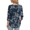 image:imageWIHOLL 34 Length Sleeve Womens Tops with Button Cuffs Dressy Casual V Neck Summer Outfits Early Fall Fashion Spring Clothes02  Navy Print
