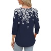 image:imageWIHOLL 34 Length Sleeve Womens Tops with Button Cuffs Dressy Casual V Neck Summer Outfits Early Fall Fashion Spring Clothes02  Navy White Floral