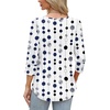 image:imageWIHOLL 34 Length Sleeve Womens Tops with Button Cuffs Dressy Casual V Neck Summer Outfits Early Fall Fashion Spring Clothes02  Navy White Polka Dot