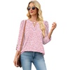 image:imageWIHOLL 34 Length Sleeve Womens Tops with Button Cuffs Dressy Casual V Neck Summer Outfits Early Fall Fashion Spring Clothes02  Pink Leopard Print