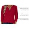 image:imageWIHOLL 34 Length Sleeve Womens Tops with Button Cuffs Dressy Casual V Neck Summer Outfits Early Fall Fashion Spring Clothes05  Red