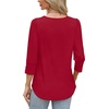 image:imageWIHOLL 34 Length Sleeve Womens Tops with Button Cuffs Dressy Casual V Neck Summer Outfits Early Fall Fashion Spring Clothes05  Red