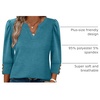 image:imageWIHOLL 34 Length Sleeve Womens Tops with Button Cuffs Dressy Casual V Neck Summer Outfits Early Fall Fashion Spring Clothes08  Turquoise
