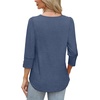 image:imageWIHOLL 34 Length Sleeve Womens Tops with Button Cuffs Dressy Casual V Neck Summer Outfits Early Fall Fashion Spring Clothes09  Blue