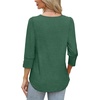 image:imageWIHOLL 34 Length Sleeve Womens Tops with Button Cuffs Dressy Casual V Neck Summer Outfits Early Fall Fashion Spring Clothes10  Green