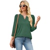 image:imageWIHOLL 34 Length Sleeve Womens Tops with Button Cuffs Dressy Casual V Neck Summer Outfits Early Fall Fashion Spring Clothes10  Green
