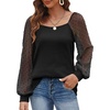 image:imageWIHOLL Blouse Tops for Women Loose Fit Long Sleeve Shirts Square Neck Tops