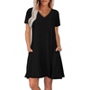 image:imageWIHOLL Boho Summer Dresses for Women Casual Loose T Shirt Dress with Pockets Beach Vacation Outfits S4XL02black