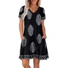 image:imageWIHOLL Boho Summer Dresses for Women Casual Loose T Shirt Dress with Pockets Beach Vacation Outfits S4XL02multi Black