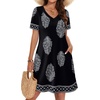 image:imageWIHOLL Boho Summer Dresses for Women Casual Loose T Shirt Dress with Pockets Beach Vacation Outfits S4XL02multi Black