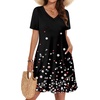 image:imageWIHOLL Boho Summer Dresses for Women Casual Loose T Shirt Dress with Pockets Beach Vacation Outfits S4XL03black Floral