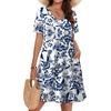 image:imageWIHOLL Boho Summer Dresses for Women Casual Loose T Shirt Dress with Pockets Beach Vacation Outfits S4XL03ethnic Floral