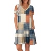 image:imageWIHOLL Boho Summer Dresses for Women Casual Loose T Shirt Dress with Pockets Beach Vacation Outfits S4XL03orange and Blue Plaid