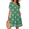 image:imageWIHOLL Boho Summer Dresses for Women Casual Loose T Shirt Dress with Pockets Beach Vacation Outfits S4XL04green Snowflake
