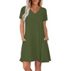 image:imageWIHOLL Boho Summer Dresses for Women Casual Loose T Shirt Dress with Pockets Beach Vacation Outfits S4XL04olive Green
