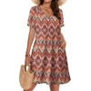 image:imageWIHOLL Boho Summer Dresses for Women Casual Loose T Shirt Dress with Pockets Beach Vacation Outfits S4XL04orange Ethnic