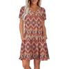 image:imageWIHOLL Boho Summer Dresses for Women Casual Loose T Shirt Dress with Pockets Beach Vacation Outfits S4XL04orange Ethnic