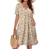 image:imageWIHOLL Boho Summer Dresses for Women Casual Loose T Shirt Dress with Pockets Beach Vacation Outfits S4XL05khaki Floral