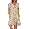 image:imageWIHOLL Boho Summer Dresses for Women Casual Loose T Shirt Dress with Pockets Beach Vacation Outfits S4XL05khaki Floral