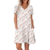 image:imageWIHOLL Boho Summer Dresses for Women Casual Loose T Shirt Dress with Pockets Beach Vacation Outfits S4XL05pink Floral