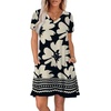 image:imageWIHOLL Boho Summer Dresses for Women Casual Loose T Shirt Dress with Pockets Beach Vacation Outfits S4XL06 Floral Chrysanthemum