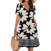 image:imageWIHOLL Boho Summer Dresses for Women Casual Loose T Shirt Dress with Pockets Beach Vacation Outfits S4XL06 Floral Chrysanthemum