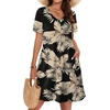 image:imageWIHOLL Boho Summer Dresses for Women Casual Loose T Shirt Dress with Pockets Beach Vacation Outfits S4XL06tropical Leaf