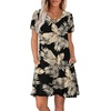 image:imageWIHOLL Boho Summer Dresses for Women Casual Loose T Shirt Dress with Pockets Beach Vacation Outfits S4XL06tropical Leaf