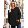 image:imageWIHOLL Crewneck Sweatshirts Women Pockets Long Sleeve Tops Fall FashionBlack