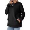 image:imageWIHOLL Crewneck Sweatshirts Women Pockets Long Sleeve Tops Fall FashionBlack
