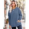 image:imageWIHOLL Crewneck Sweatshirts Women Pockets Long Sleeve Tops Fall FashionBlue