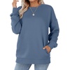 image:imageWIHOLL Crewneck Sweatshirts Women Pockets Long Sleeve Tops Fall FashionBlue
