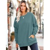 image:imageWIHOLL Crewneck Sweatshirts Women Pockets Long Sleeve Tops Fall FashionCadet Blue