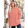 image:imageWIHOLL Crewneck Sweatshirts Women Pockets Long Sleeve Tops Fall FashionCoral