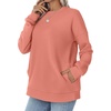 image:imageWIHOLL Crewneck Sweatshirts Women Pockets Long Sleeve Tops Fall FashionCoral