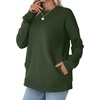 image:imageWIHOLL Crewneck Sweatshirts Women Pockets Long Sleeve Tops Fall FashionGreen