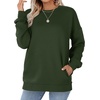 image:imageWIHOLL Crewneck Sweatshirts Women Pockets Long Sleeve Tops Fall FashionGreen