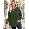 image:imageWIHOLL Crewneck Sweatshirts Women Pockets Long Sleeve Tops Fall FashionGreen
