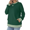 image:imageWIHOLL Crewneck Sweatshirts Women Pockets Long Sleeve Tops Fall FashionGreen Lime