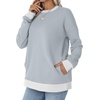 image:imageWIHOLL Crewneck Sweatshirts Women Pockets Long Sleeve Tops Fall FashionGrey White