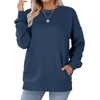 image:imageWIHOLL Crewneck Sweatshirts Women Pockets Long Sleeve Tops Fall FashionNavy