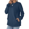 image:imageWIHOLL Crewneck Sweatshirts Women Pockets Long Sleeve Tops Fall FashionNavy