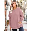 image:imageWIHOLL Crewneck Sweatshirts Women Pockets Long Sleeve Tops Fall FashionPink