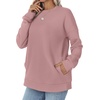 image:imageWIHOLL Crewneck Sweatshirts Women Pockets Long Sleeve Tops Fall FashionPink