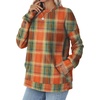 image:imageWIHOLL Crewneck Sweatshirts Women Pockets Long Sleeve Tops Fall FashionPlaid Caramel