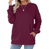 image:imageWIHOLL Crewneck Sweatshirts Women Pockets Long Sleeve Tops Fall FashionPurple
