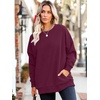 image:imageWIHOLL Crewneck Sweatshirts Women Pockets Long Sleeve Tops Fall FashionPurple