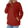 image:imageWIHOLL Crewneck Sweatshirts Women Pockets Long Sleeve Tops Fall FashionRed